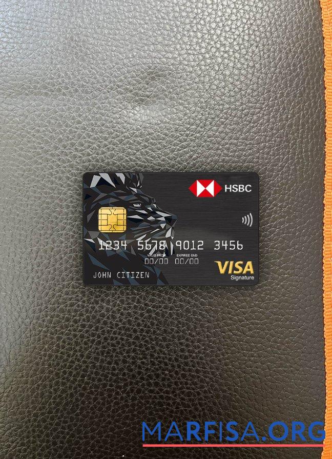 Downloadable Israel HSBC Bank visa signature card photolook front example